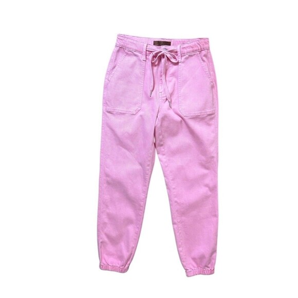 Judy Blue Jeans Women’s 3/26 Pink Garment Dyed High Rise Jogger Stretch Denim - Picture 3 of 15